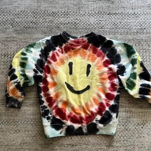 Molo cotton tie-dye unisex smiley face euro kids 8 sweatshirt comfy artsy